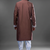 Brown silk kurta patiala for men's