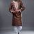 Brown silk kurta patiala for men's