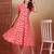 cotton pink ethnic print flared dress