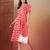 cotton pink ethnic print flared dress