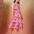 cotton pink abstract print dress