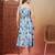 cotton sky blue abstract print dress