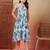 cotton sky blue abstract print dress