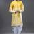 Yellow silk kurta patiala for men's