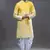 Yellow silk kurta patiala for men's