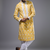Yellow silk kurta patiala for men's