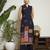 Navy blue printed rayon  Kurta pant and palazzo set