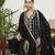 Black embroidered silk  Kurta pant  with dupatta set