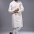White silk kurta patiala for men's