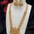 Antique gold-plated lakshmi temple long necklace set with jhumka earrings for women