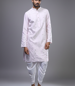 Pink silk kurta patiala for men's