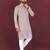 Brown sequence work soft silk straight kurta pyjama