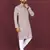 Brown sequence work soft silk straight kurta pyjama