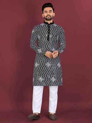 Black sequence work soft silk straight kurta pyjama 1