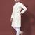 White sequence work soft silk straight kurta pyjama