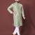 Olive sequence work soft silk straight kurta pyjama