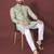 Olive sequence work soft silk straight kurta pyjama