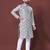 Grey sequence work soft silk straight kurta pyjama