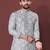 Grey sequence work soft silk straight kurta pyjama