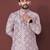 Light purple sequence work soft silk straight kurta pyjama