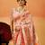 Peach Pashmina Cotton Silk Saree With Diaphanous Saree With Blouse For Women