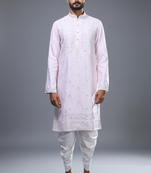 Pink silk kurta patiala for men's