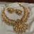 Antique gold plated temple necklace set lakshmi peacock motif ethnic bridal jewelry