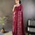 wine georgette sequence attractive foil print fancy georgette saree