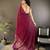 wine georgette sequence attractive foil print fancy georgette saree