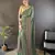 mehendi green georgette sequence attractive foil print fancy georgette saree