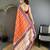orange banarasi silk blend nature motifs zari weaving patola saree