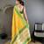 yellow banarasi silk blend nature motifs zari weaving patola saree