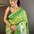 pear green banarasi silk blend nature motifs zari weaving patola saree