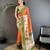 orange banarasi silk blend nature motifs zari weaving patola saree