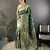 dark green soft lichi silk blend floral and zari weaving butti banarasi saree