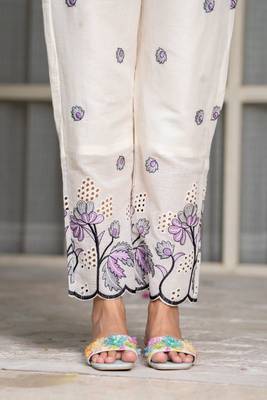 Off white and grey emboridered co ord set 5