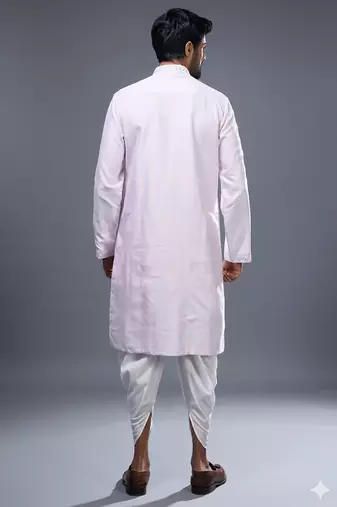Pink silk kurta patiala for men's