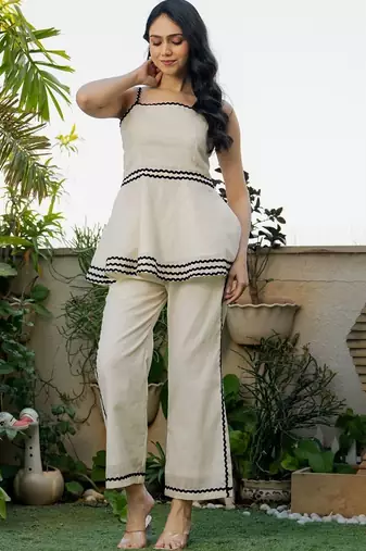 Off white lace co ord set