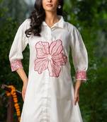 White and pink emboridered co ord set