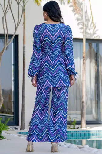 Navy blue printed co ord set