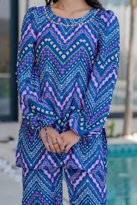 Navy blue printed co ord set 5