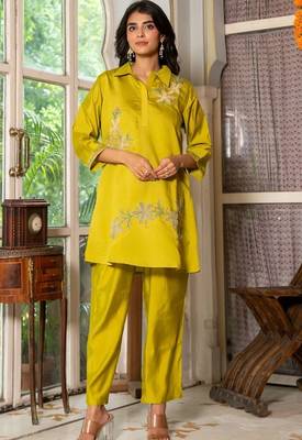 Light green emboridered co ord set 1