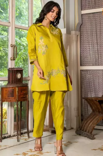 Light green emboridered co ord set