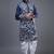 Blue silk kurta patiala for men's