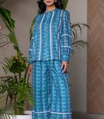 Navy blue printed co ord set