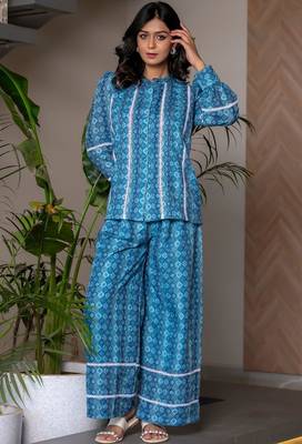 Navy blue printed co ord set 2