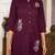 Maroon silk emboridered co ord set