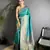 teal green soft lichi silk blend multicolour minakari zari weaving patola saree