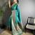 teal green soft lichi silk blend multicolour minakari zari weaving patola saree