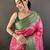 pink soft lichi silk blend rangcut jacquard zari weaving banrasi saree